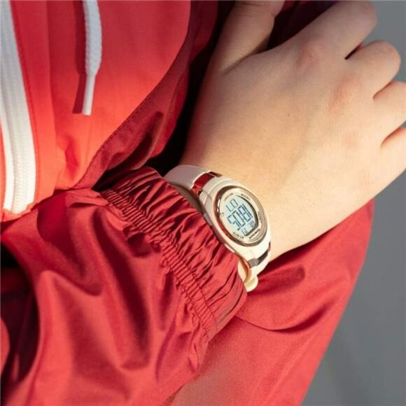 Womens Digital Chronograph Watch Pink Resin Strap Waterproof Alarm Timer - Picture 3 of 7